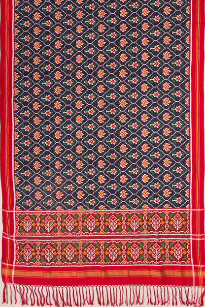 Patan Patola Silk Ikat Dark Blue Dupatta