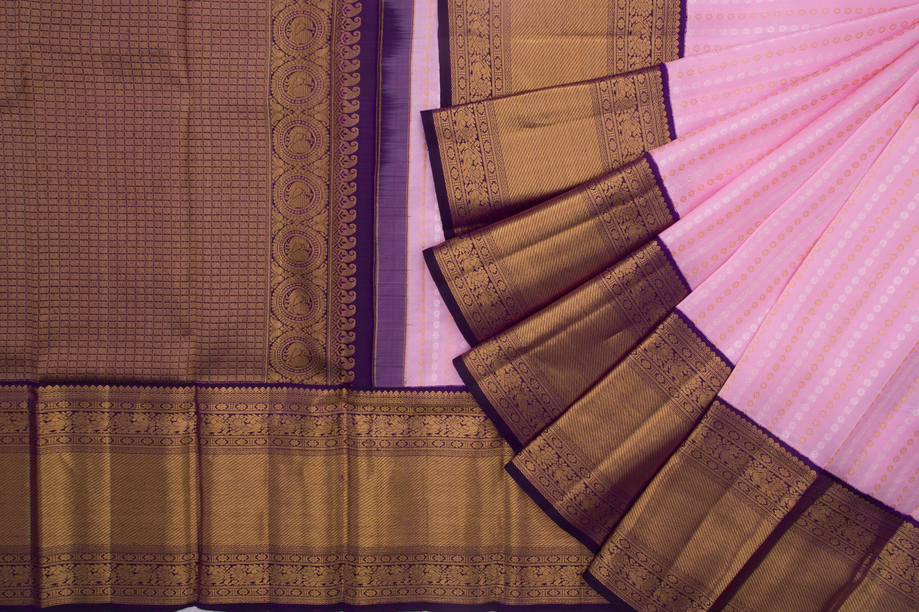 Kanchipuram Silk Butta Pink Saree