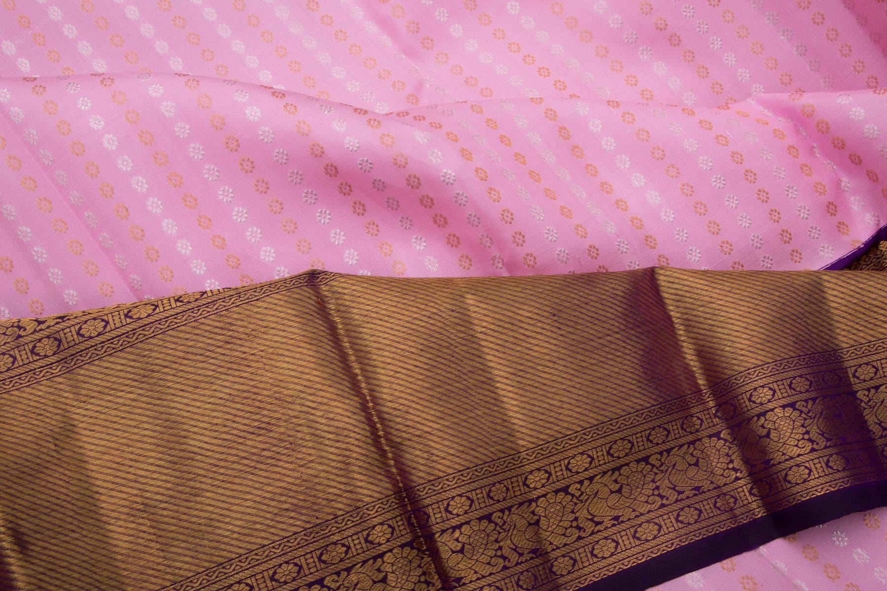 Kanchipuram Silk Butta Pink Saree