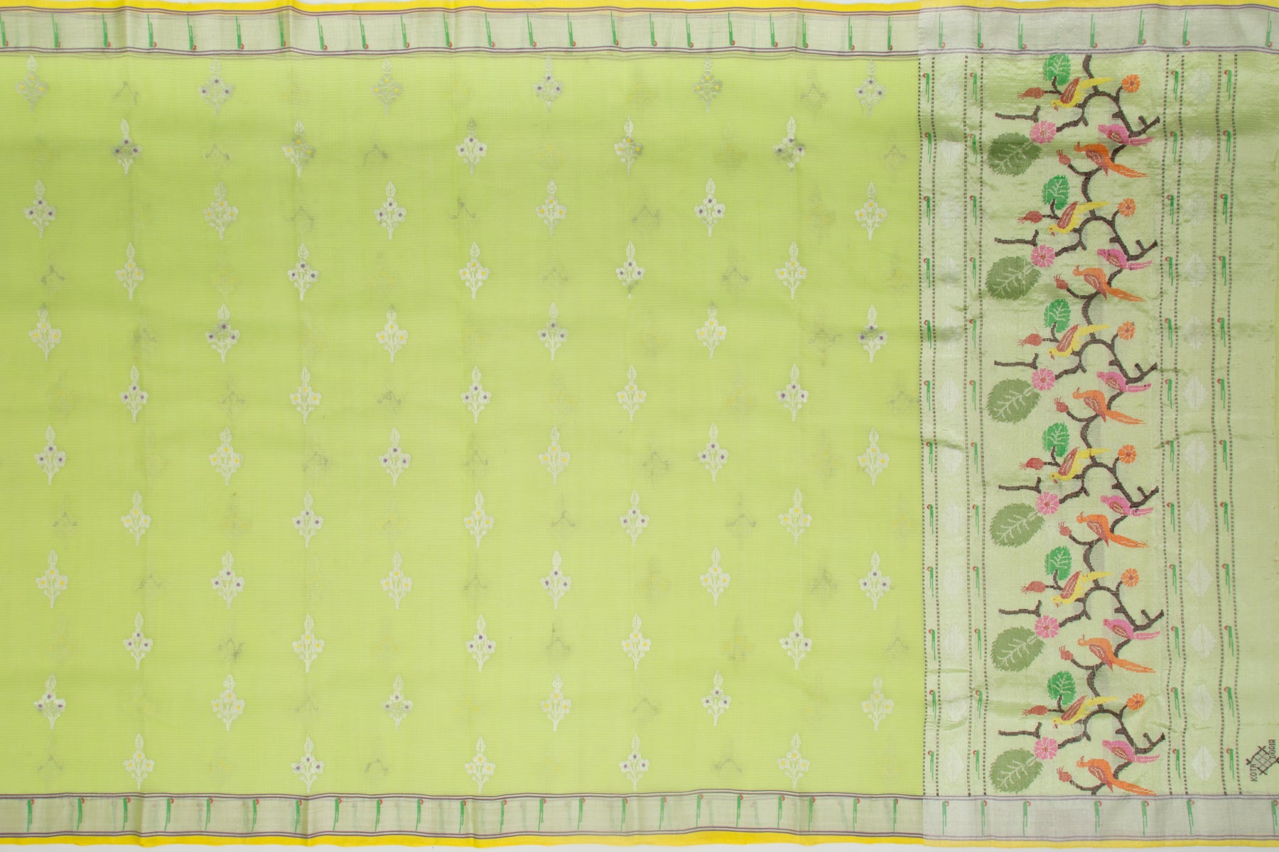 Kota Silk Butta Green Saree