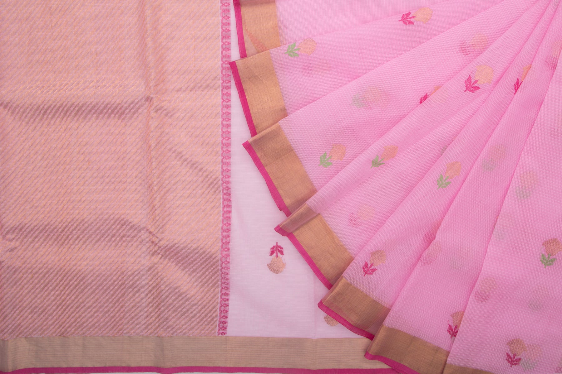 Kota Silk Butta Baby Pink Saree