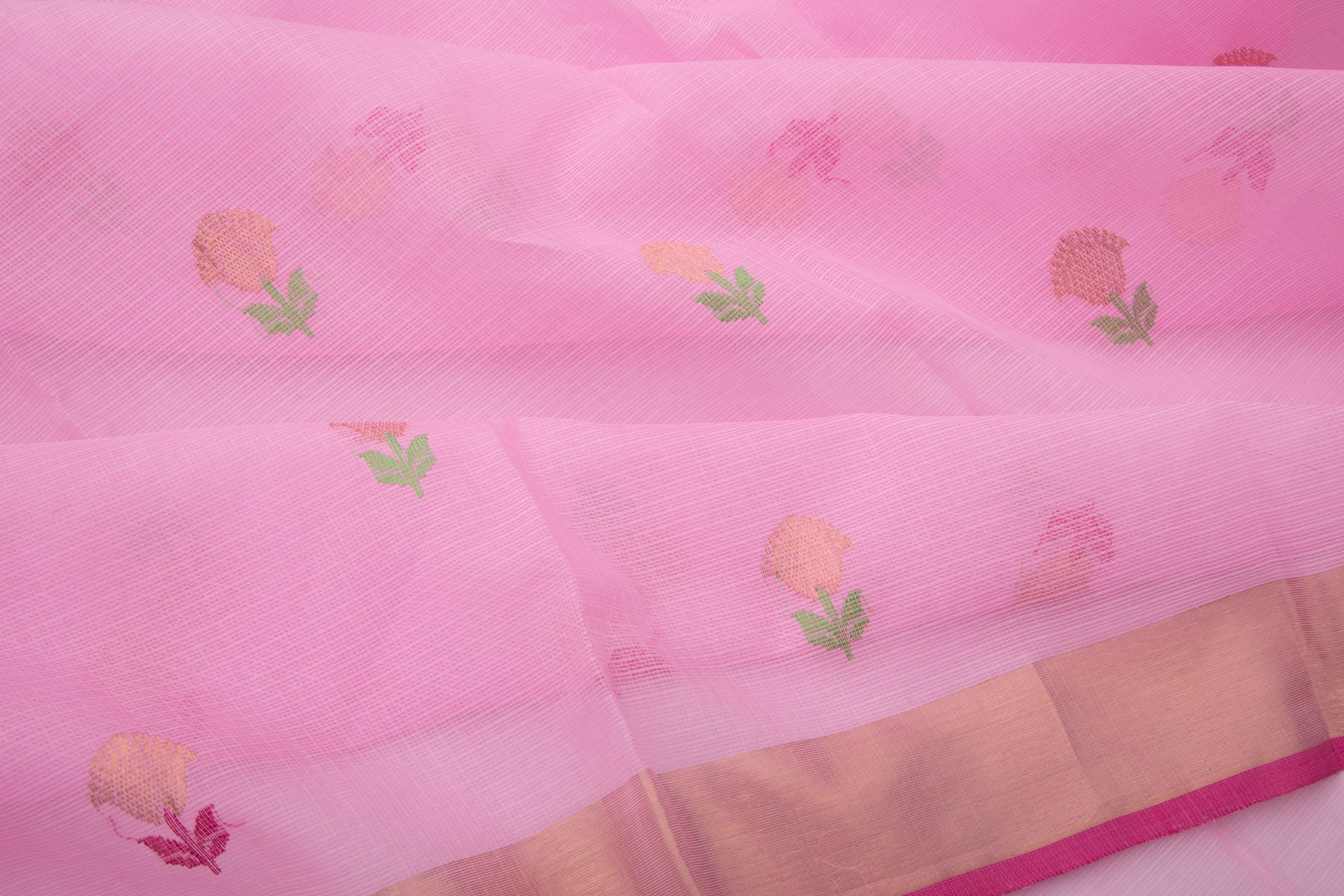 Kota Silk Butta Baby Pink Saree