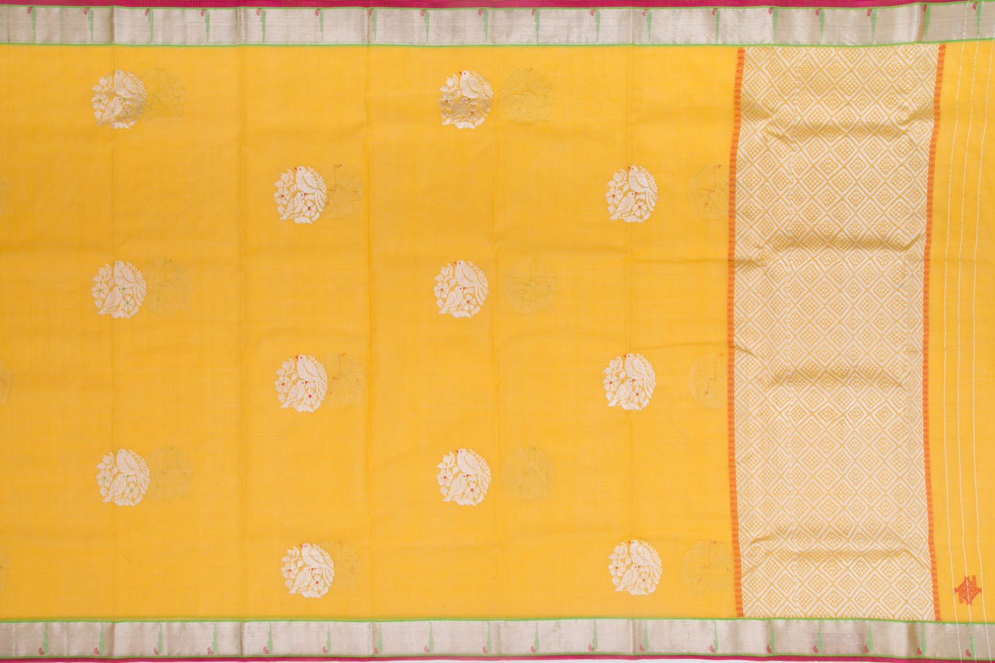 Kota Silk Butta Yellow Saree