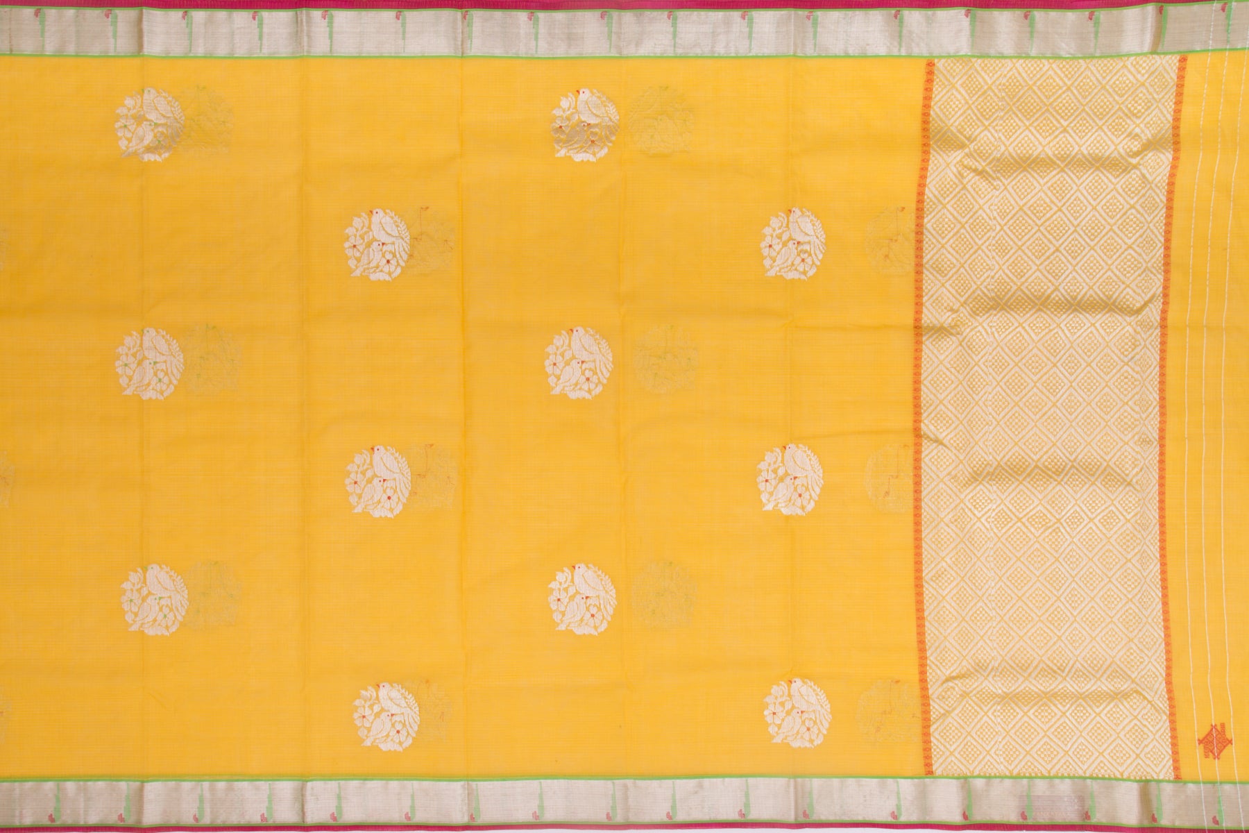 Kota Silk Butta Yellow Saree