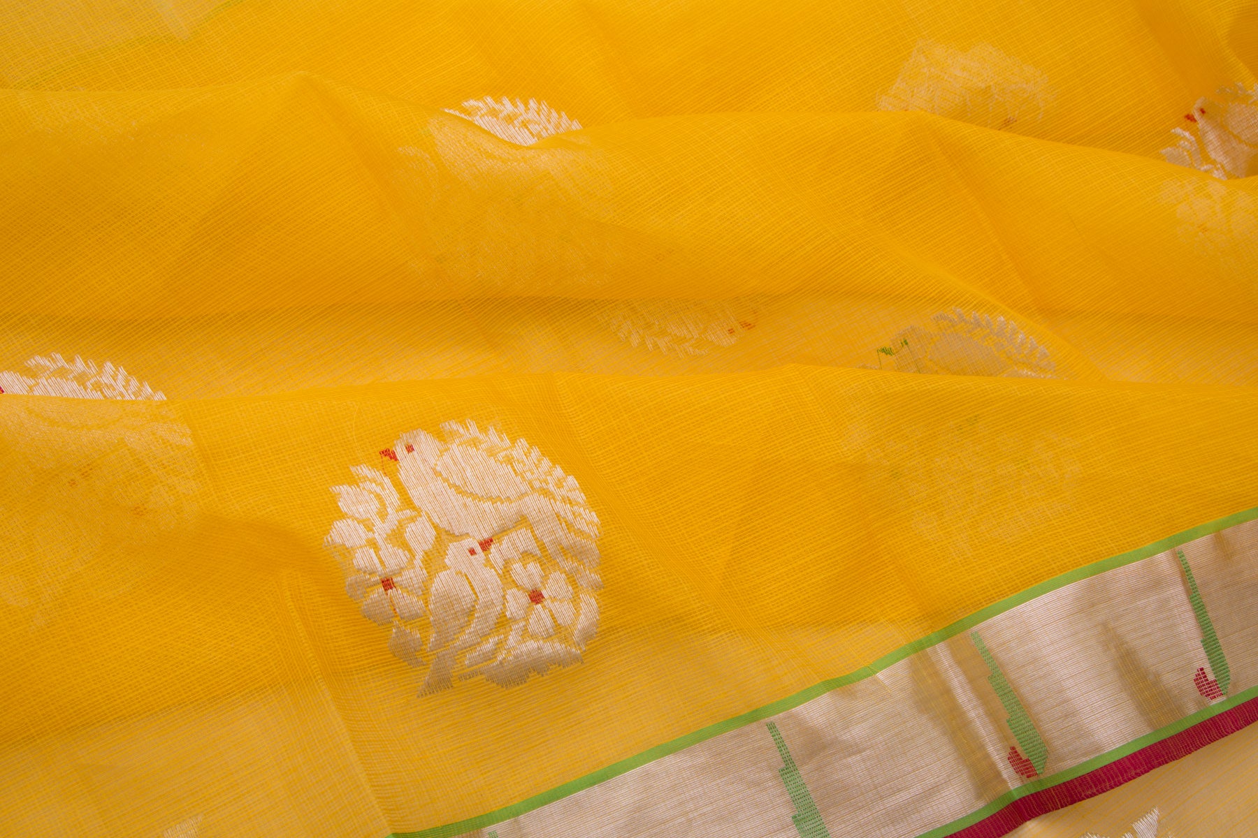 Kota Silk Butta Yellow Saree