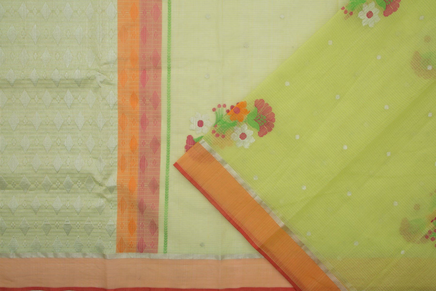 Kota Silk Butta Green Saree
