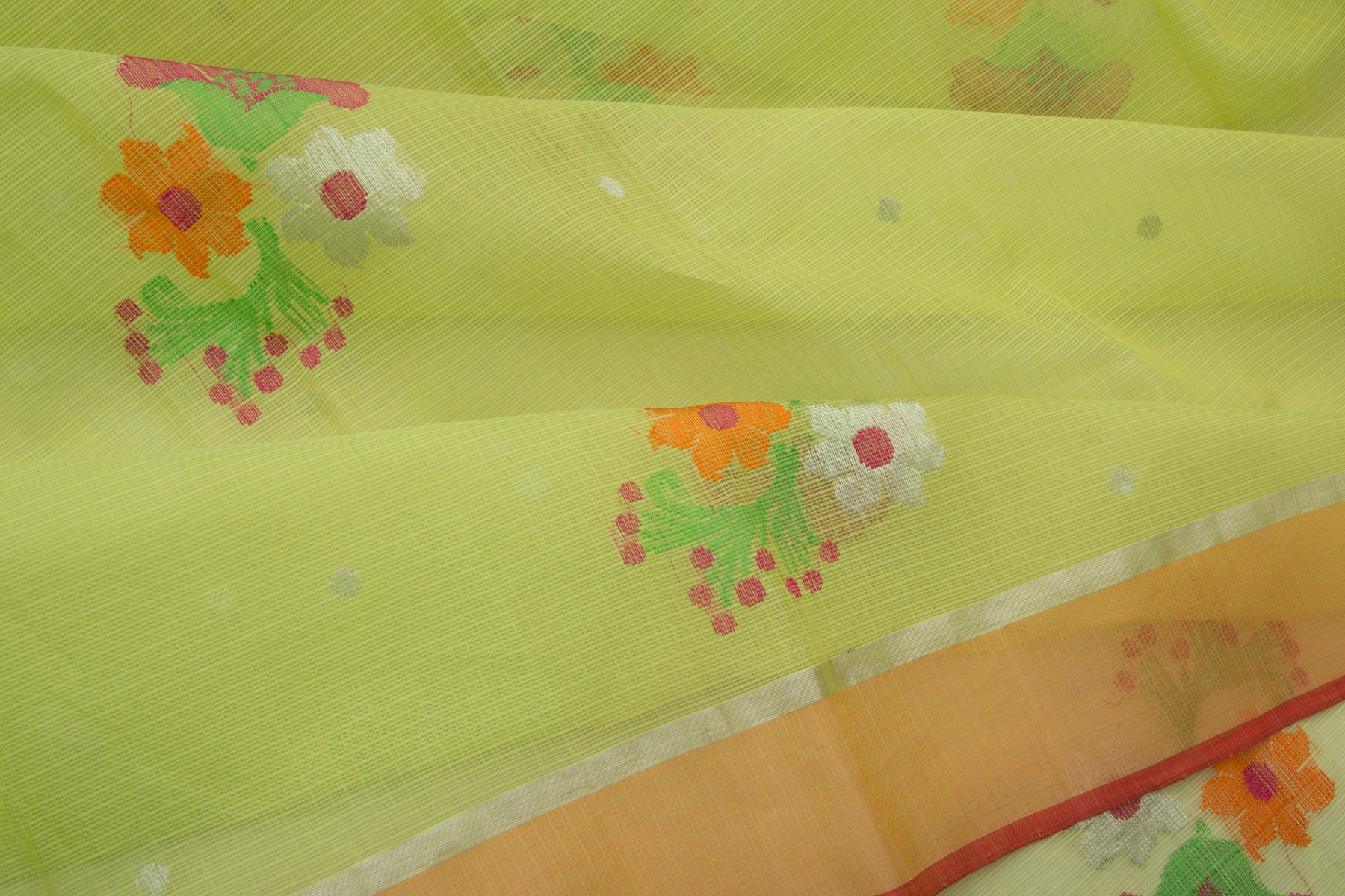 Kota Silk Butta Green Saree