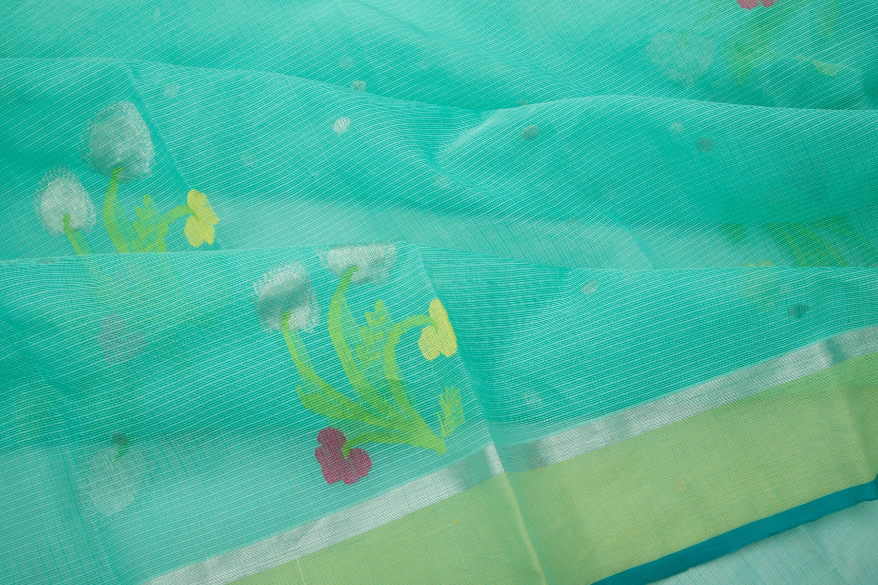 Kota Silk Butta Sea Green Saree