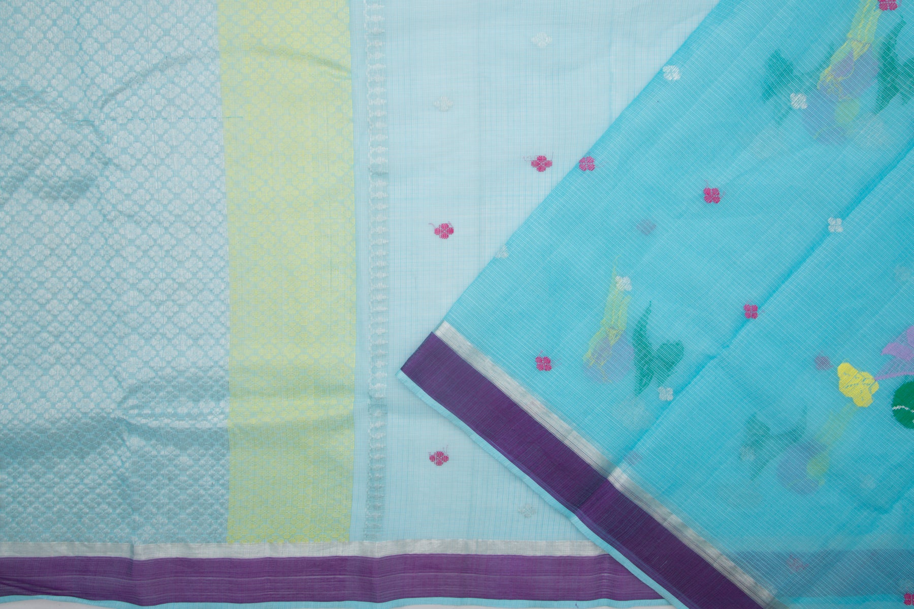 Kota Silk Butta Sky Blue Saree