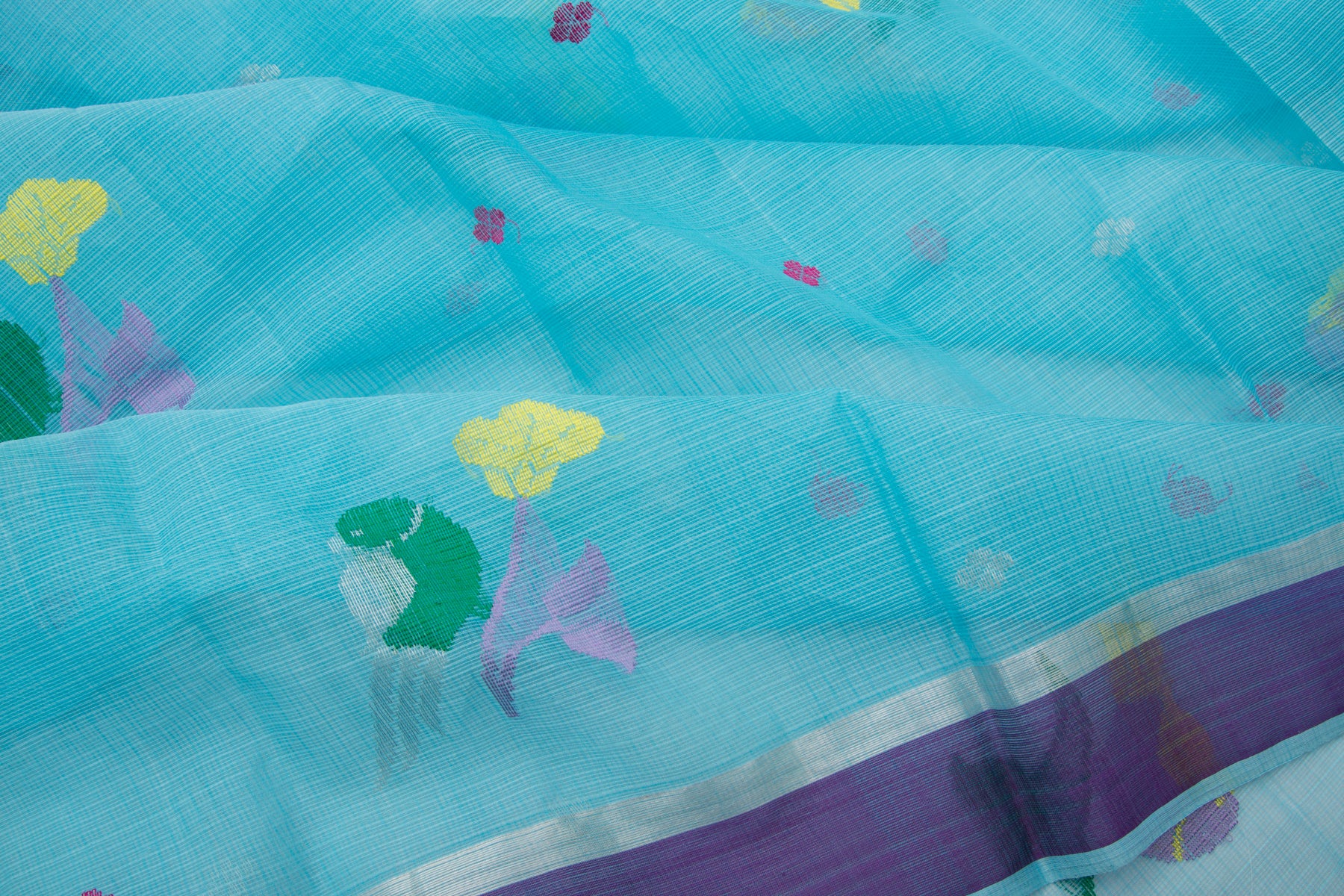 Kota Silk Butta Sky Blue Saree
