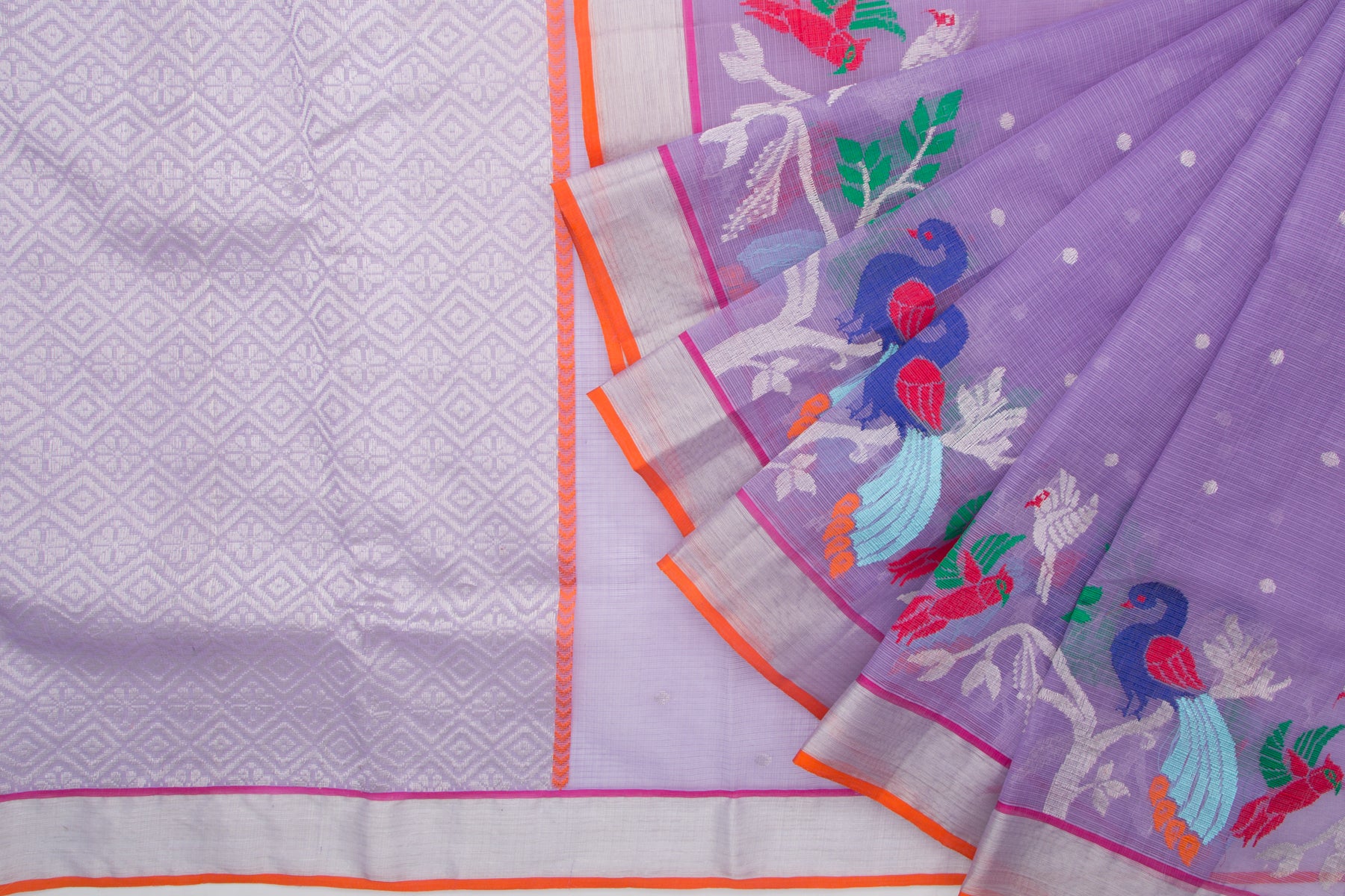 Kota Silk Butta Lavender Saree