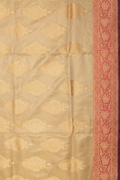 Banarasi Silk Tissue Butta Cream Saree