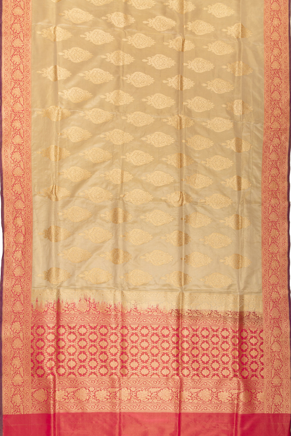 Banarasi Silk Tissue Butta Cream Saree
