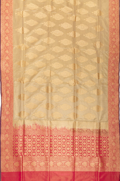 Banarasi Silk Tissue Butta Cream Saree