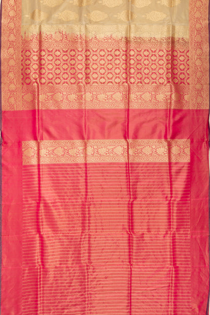 Banarasi Silk Tissue Butta Cream Saree