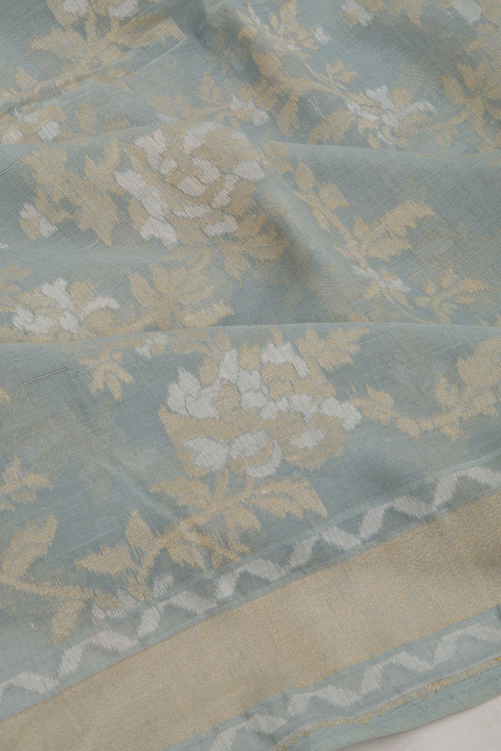 Banarasi Cotton Jaal Pastel Blue Saree