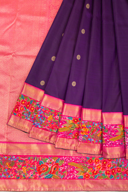 Kanchipuram Silk Butta Purple Saree