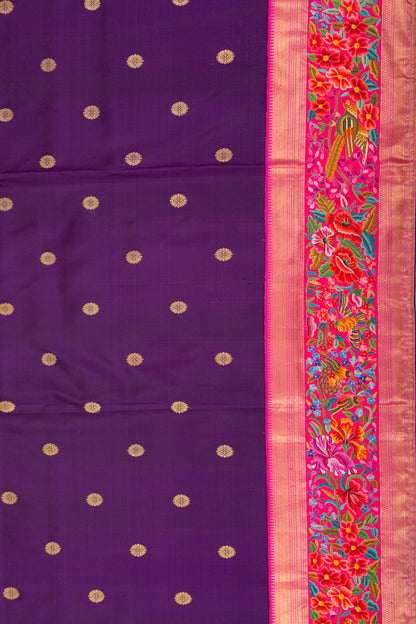 Kanchipuram Silk Butta Purple Saree