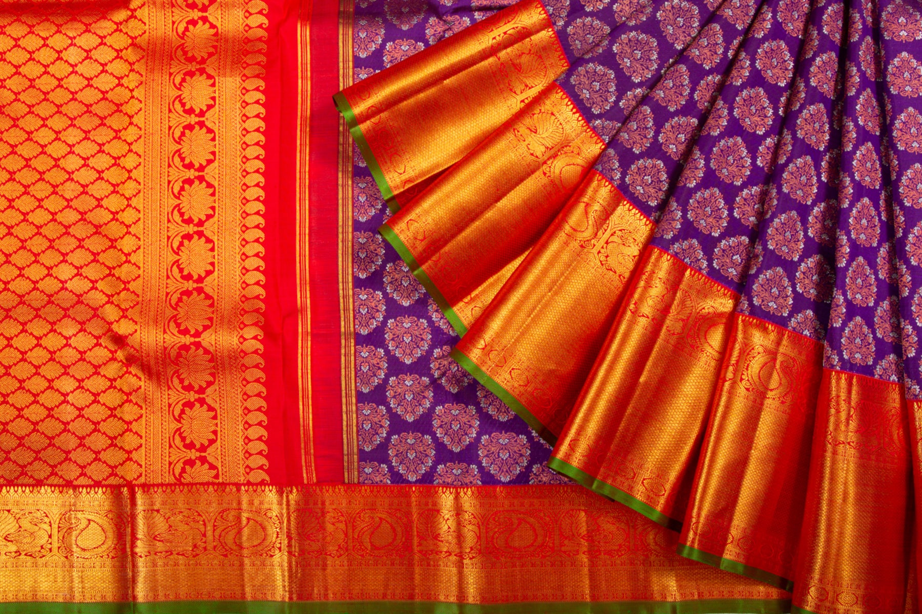 Kanchipuram Silk Brocade Violet Saree