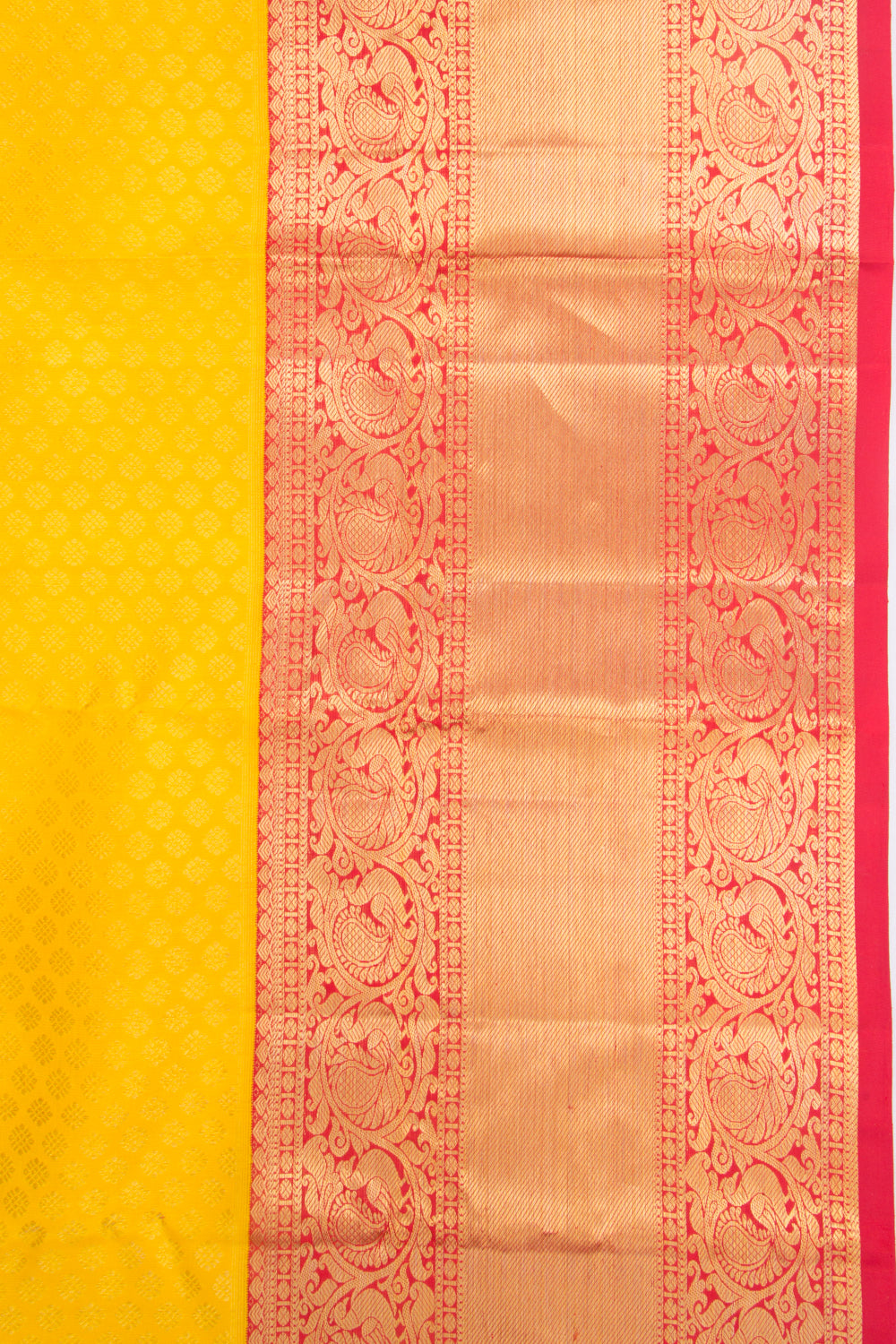 Kanchipuram Silk Brocade Yellow Saree