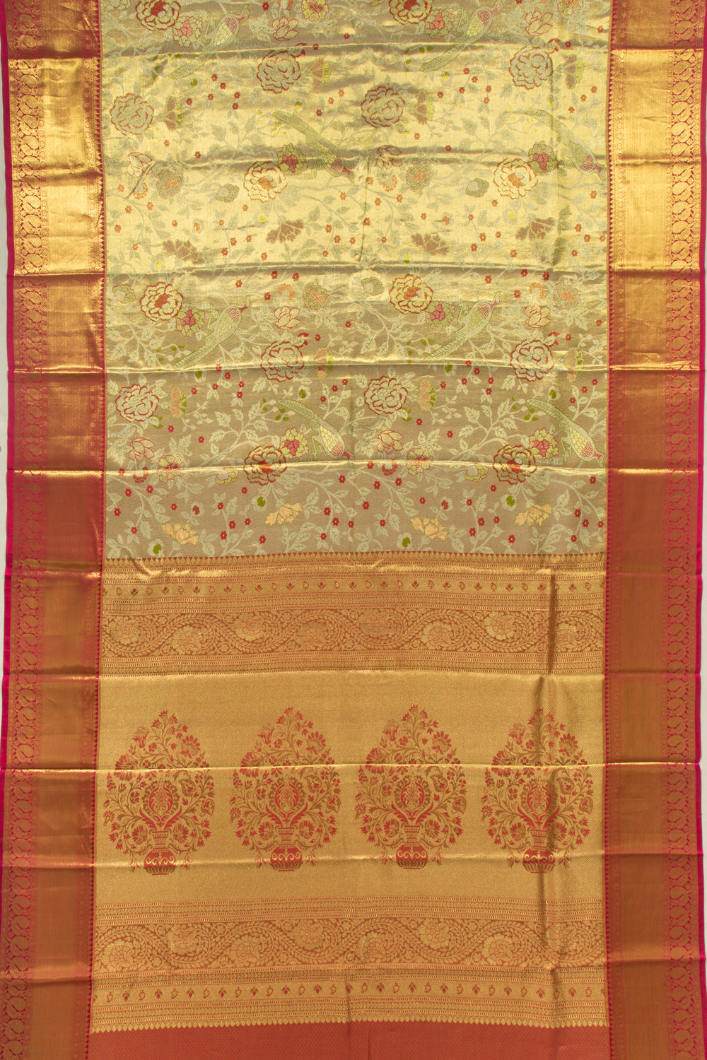 Taranga Kanchi Silk Tissue Brocade Gold Saree