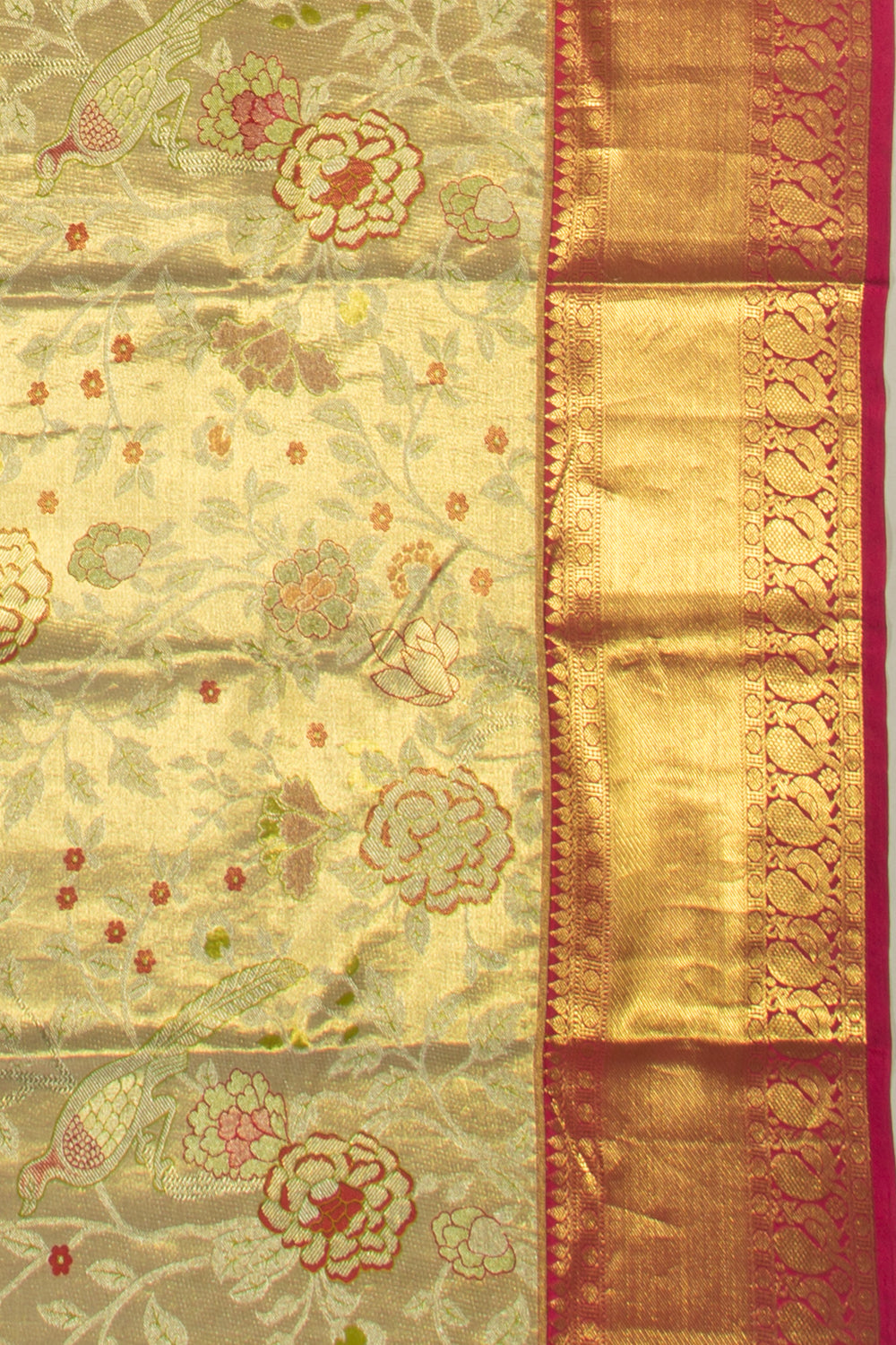 Taranga Kanchi Silk Tissue Brocade Gold Saree