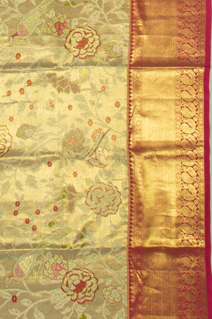 Taranga Kanchi Silk Tissue Brocade Gold Saree