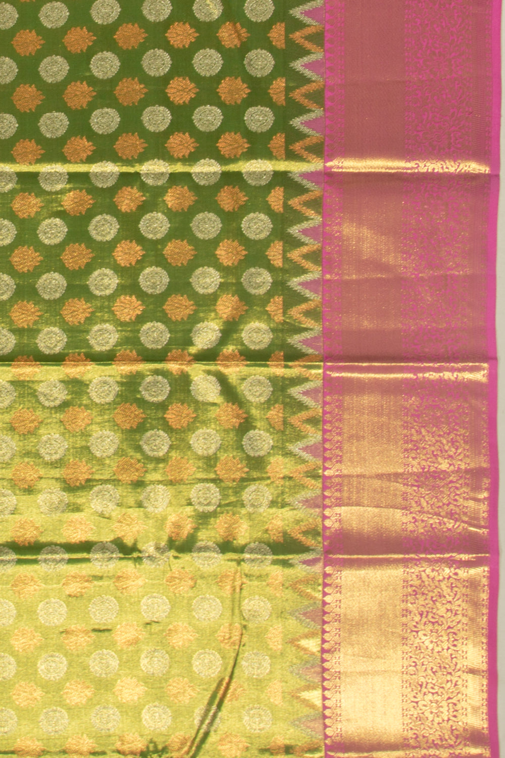 Taranga Kanchi Silk Tissue Butta Green Saree