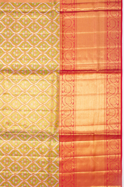 Kanchipuram Silk Tissue Brocade Gold Saree