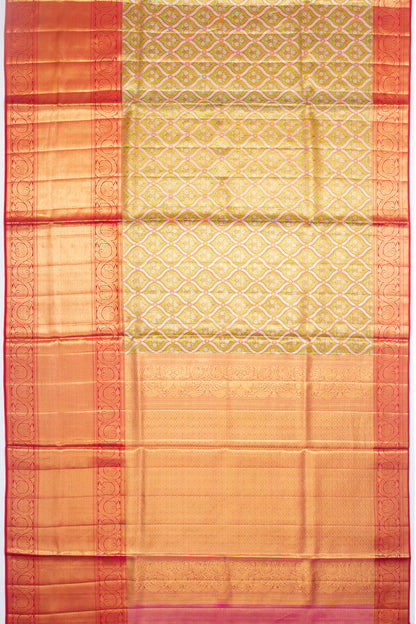 Kanchipuram Silk Tissue Brocade Gold Saree