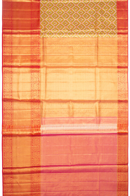 Kanchipuram Silk Tissue Brocade Gold Saree