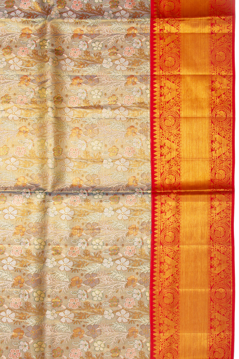Kanchipuram Silk Tissue Jaal Blue Saree