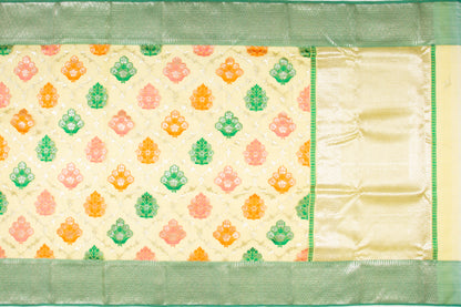 Kota Silk Jaal And Butta Yellow Saree