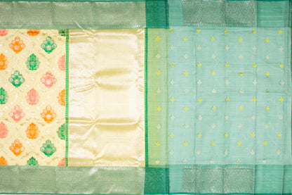 Kota Silk Jaal And Butta Yellow Saree