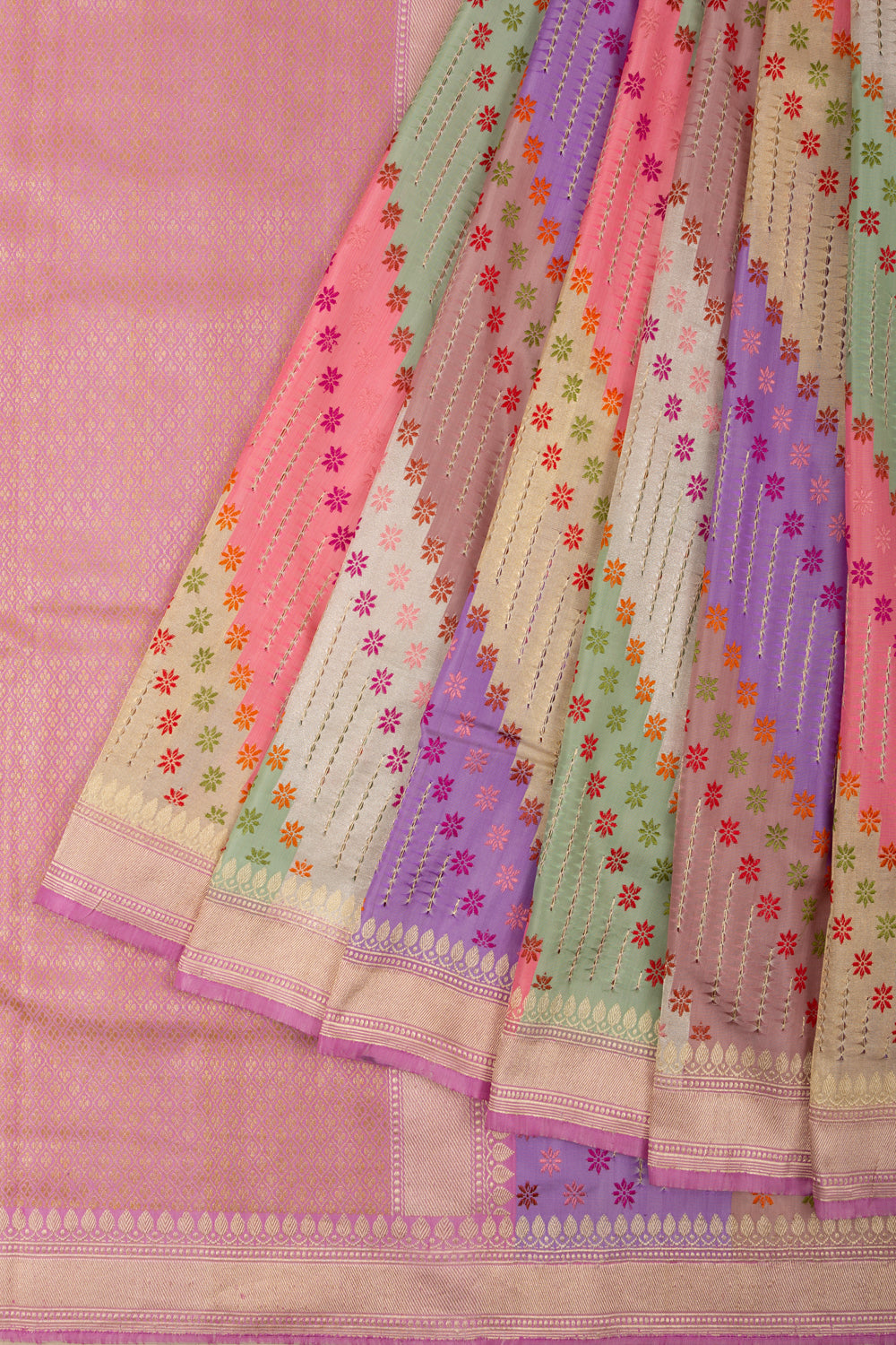 Banarasi Silk Rangkat Kadwa Multicolor Saree