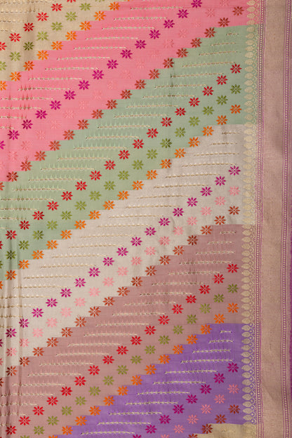 Banarasi Silk Rangkat Kadwa Multicolor Saree