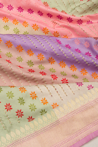 Banarasi Silk Rangkat Kadwa Multicolor Saree