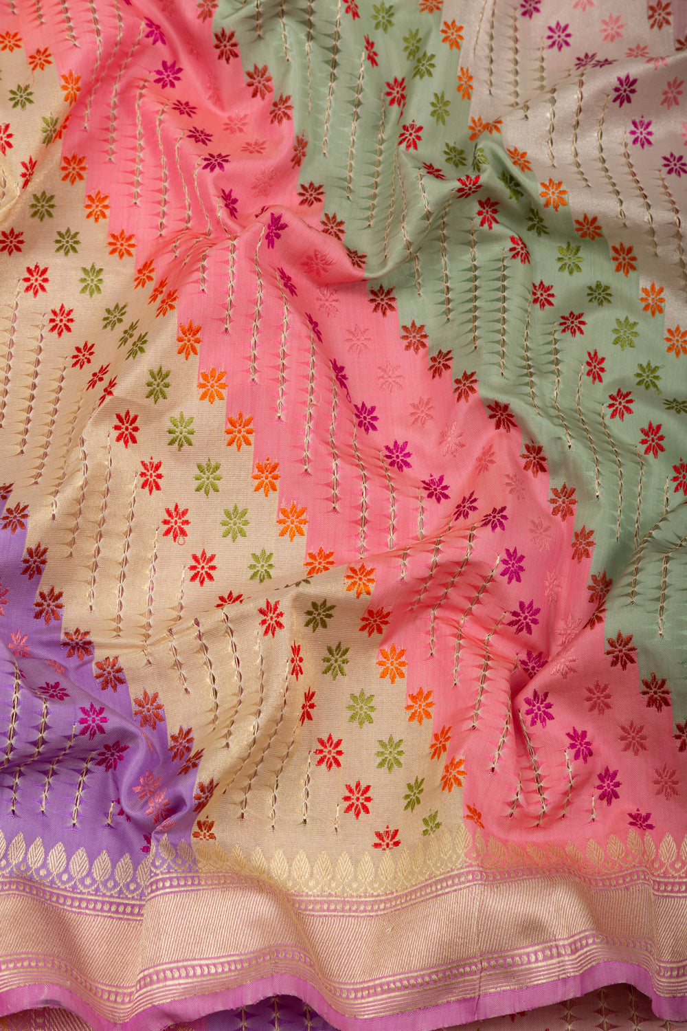 Banarasi Silk Rangkat Kadwa Multicolor Saree