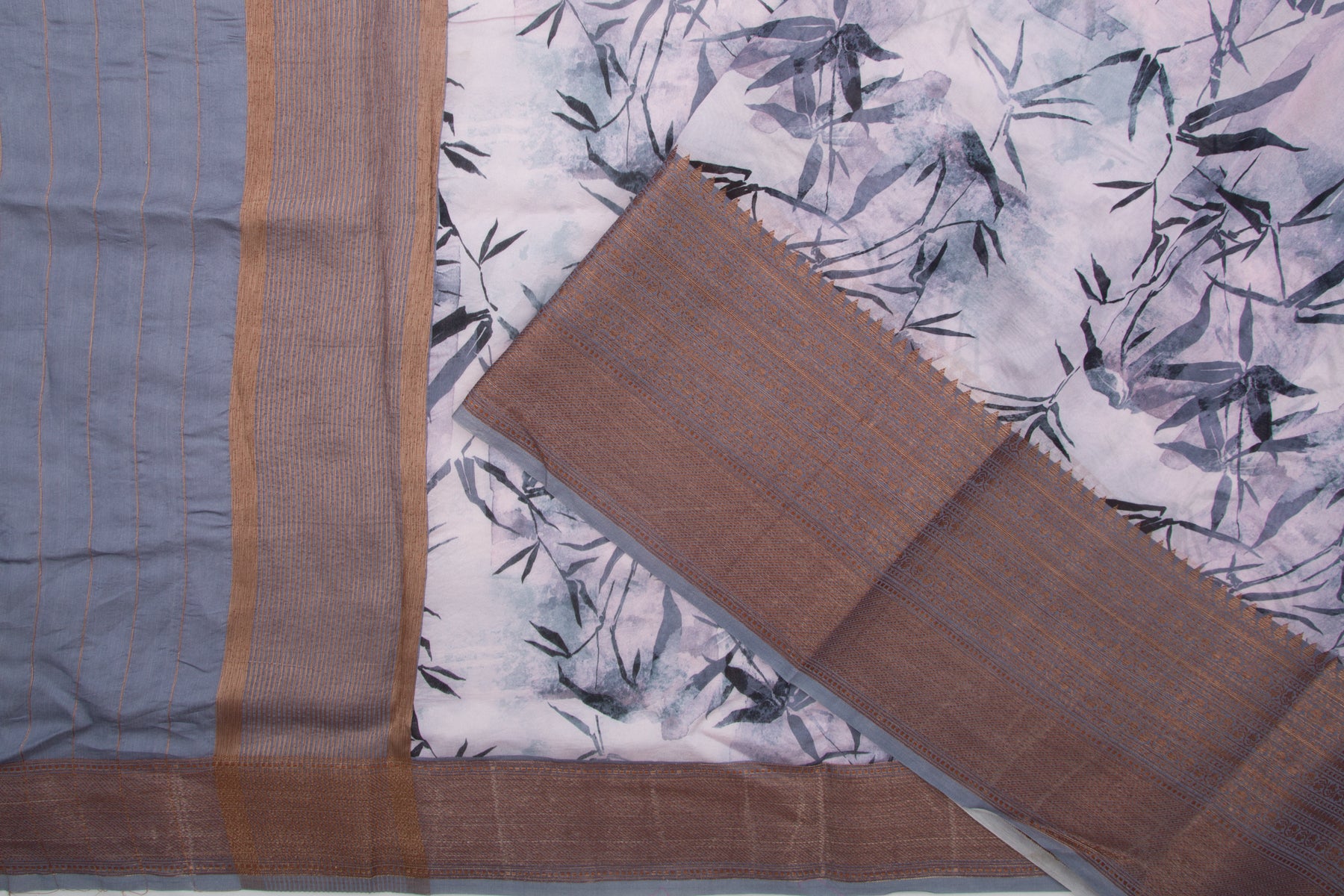 Chanderi Silk Floral Printed Lilac Saree