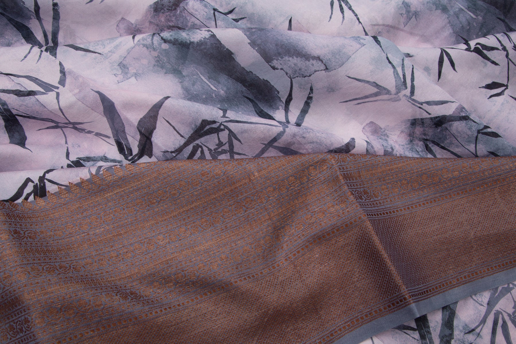 Chanderi Silk Floral Printed Lilac Saree