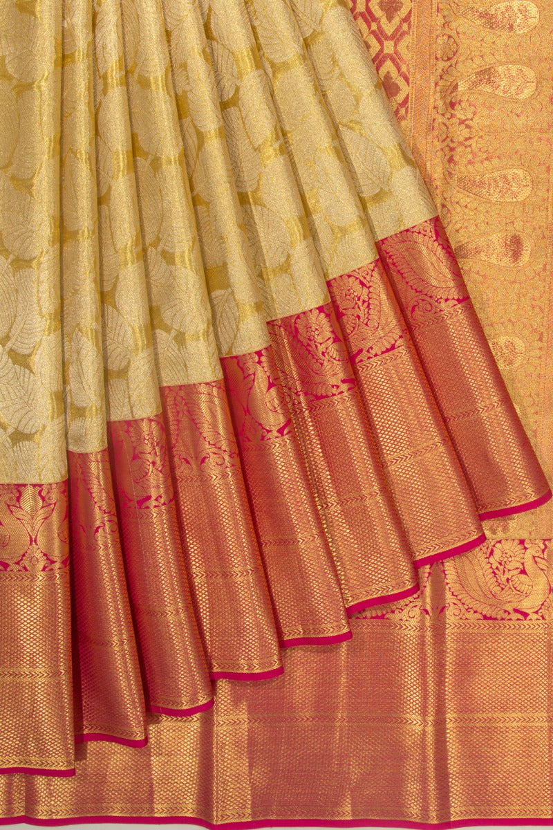 Taranga Kanchi Silk Tissue Brocade Gold Saree