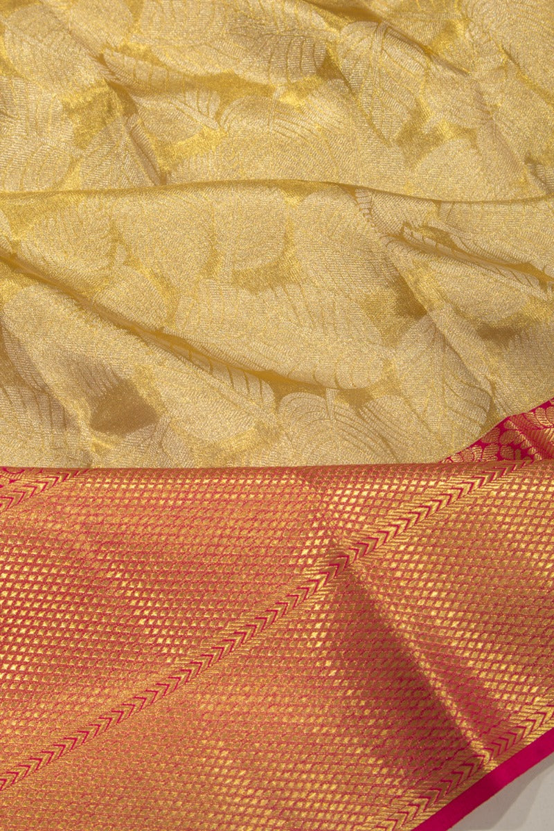 Taranga Kanchi Silk Tissue Brocade Gold Saree