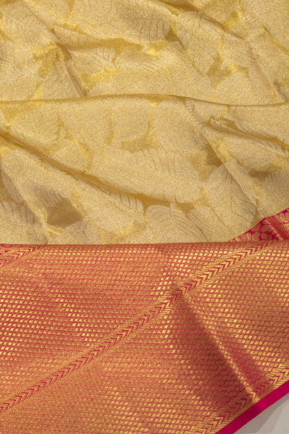 Taranga Kanchi Silk Tissue Brocade Gold Saree