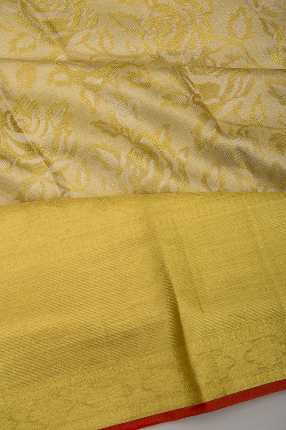 Taranga Kanchi Silk Tissue Brocade Gold Saree