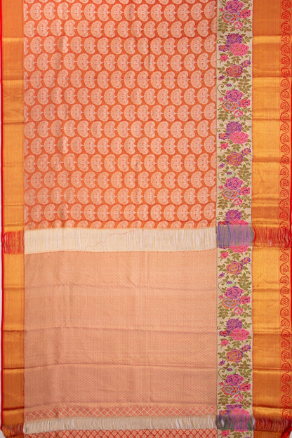 Taranga Kanchi Silk Tissue Brocade Orange Saree