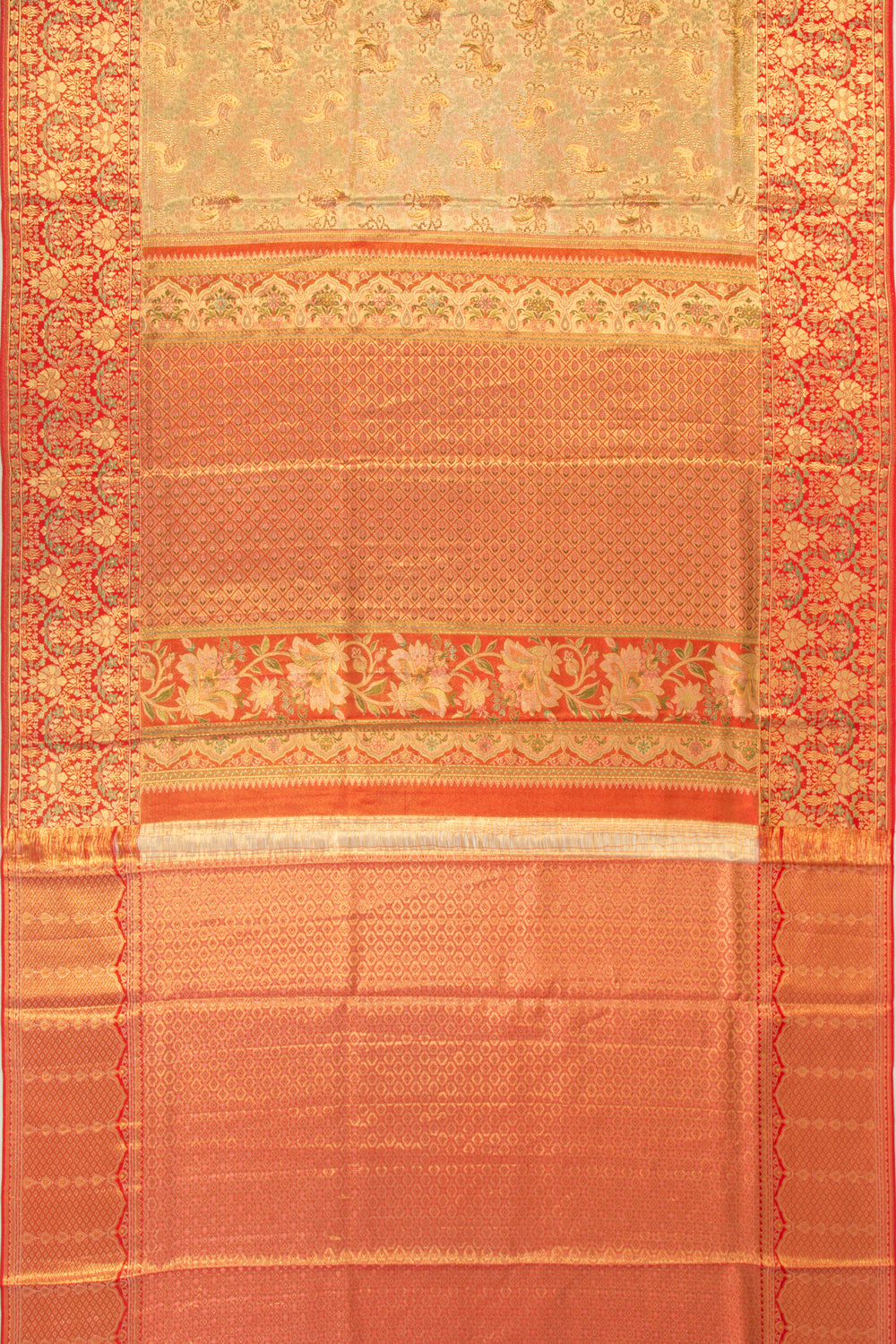 Kanchipuram Silk Tissue Brocade Gold Saree