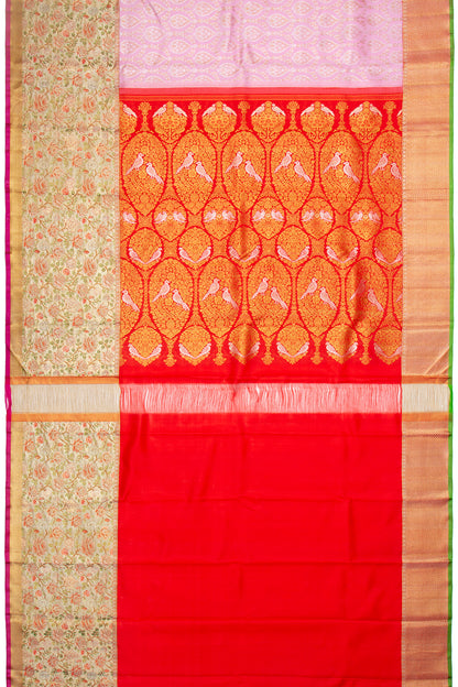 Kanchipuram Silk Brocade Baby Pink Saree