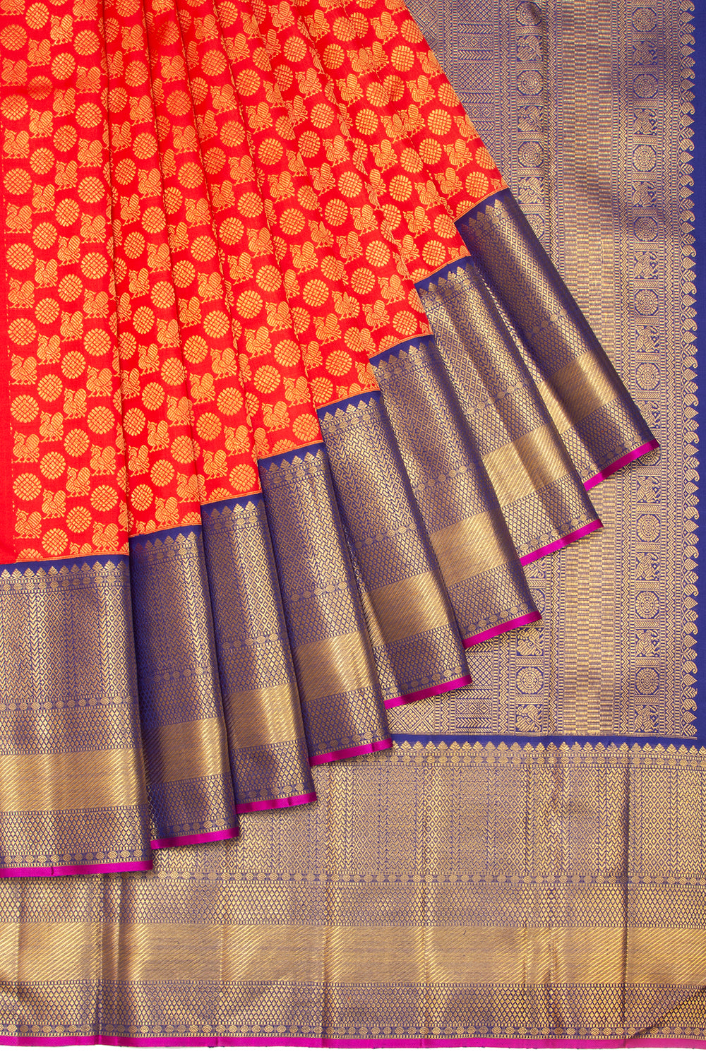 Kanchipuram Silk Brocade Red Saree