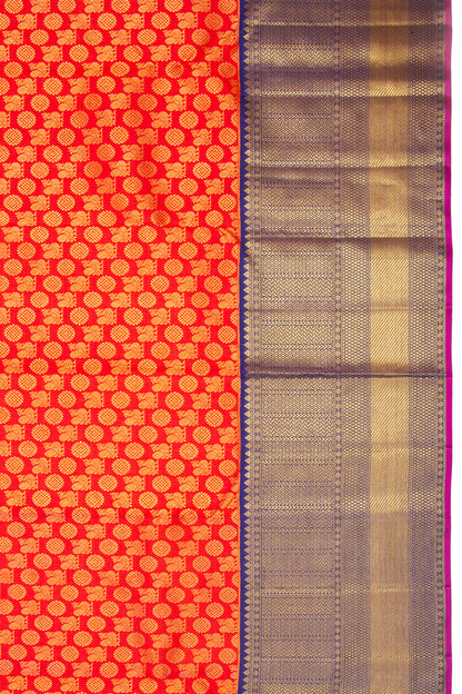 Kanchipuram Silk Brocade Red Saree