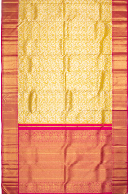 Kanchipuram Silk Tissue Jaal Gold Saree
